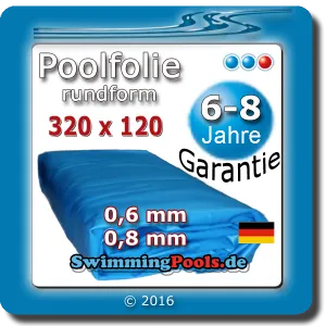 Poolfolie rund 320 x 120