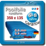 Poolfolie rund 350 x 135 cm Pool Ersatzfolie